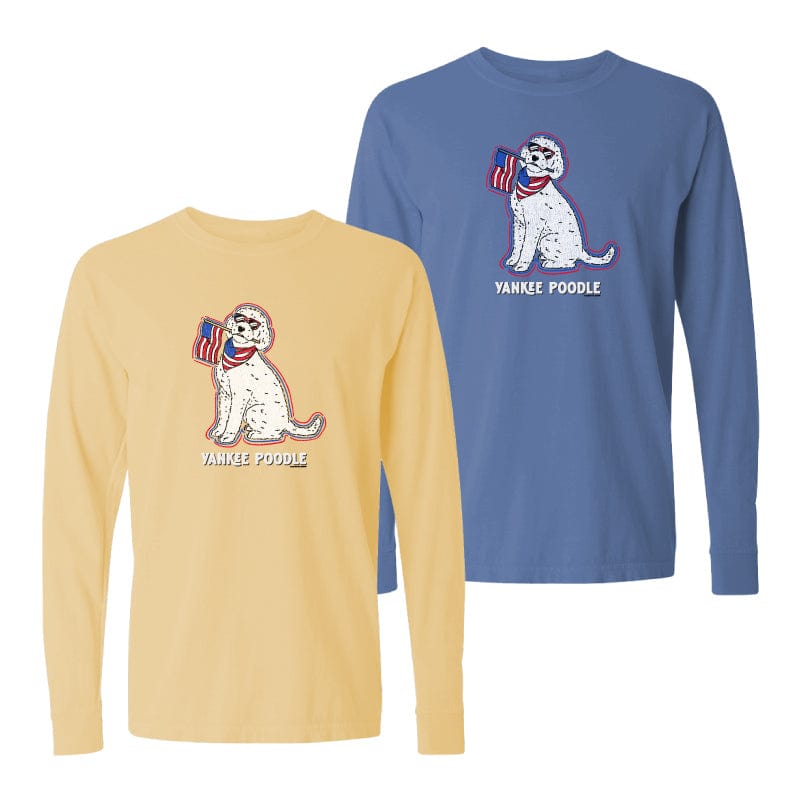 Yankee Poodle - Classic Long-Sleeve T-Shirt | Bluestone | XX-Large | Cotton | Teddy The Dog