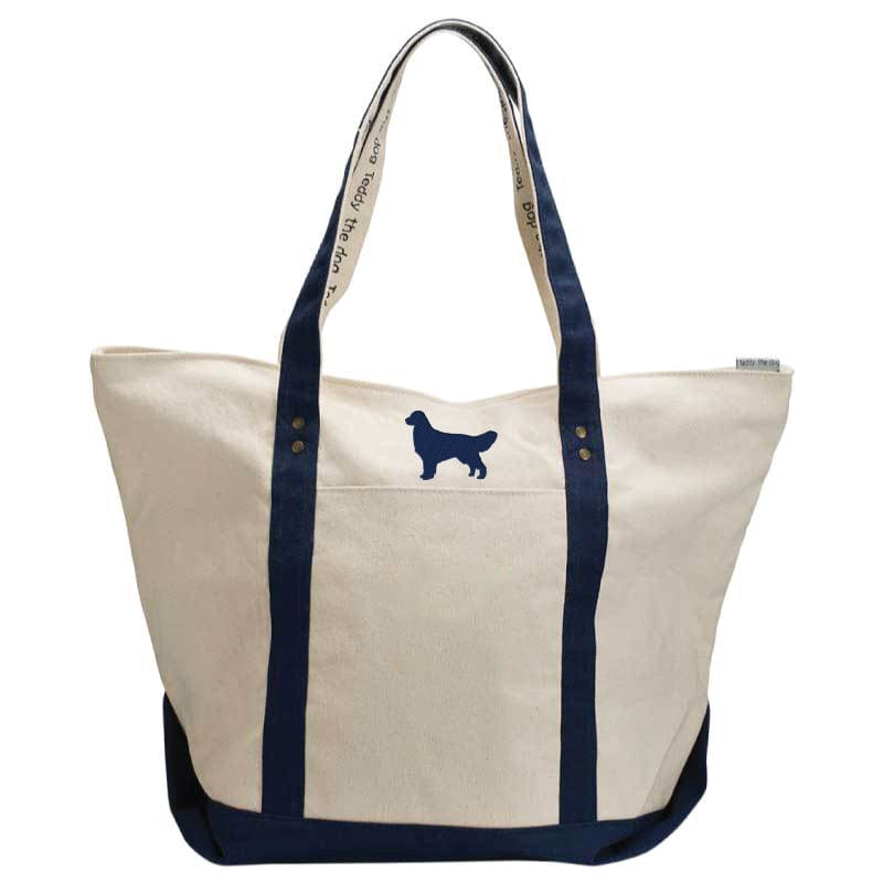 Tribal T-Shirts Borsa In Cotone Golden Retriever Cucciolo | 42x38 Cm | Tote Bag Per Amanti Dei Cani