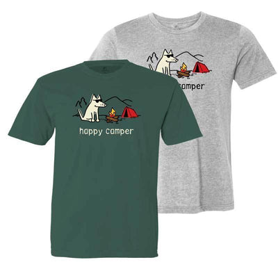 Happy Camper - Youth Short Sleeve T-Shirt - Teddy the Dog T-Shirts and Gifts
