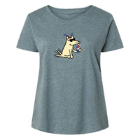 250 Cupcake  - Ladies Curvy V-Neck Tee