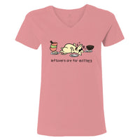 Leftovers Are For Quitters  - Ladies T-Shirt V-Neck