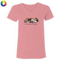 All Cats go to Heaven  - Ladies T-Shirt V-Neck