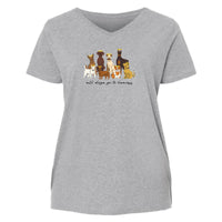 All Dogs Go to Heaven - Ladies Curvy V-Neck Tee