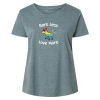 Bark Less Love More  - Ladies Curvy V-Neck Tee