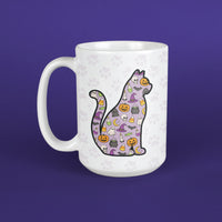 Black Cat Silhouette - Large Coffee Mug