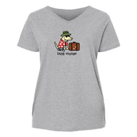 Bone Voyage - Ladies Curvy V-Neck Tee
