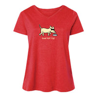 Bowl Half Full  - Ladies Curvy V-Neck Tee