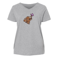 Butterfly Buddies - Ladies Curvy V-Neck Tee