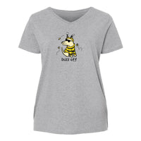 Buzz Off  - Ladies Curvy V-Neck Tee