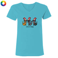 Cats in hats  - Ladies T-Shirt V-Neck