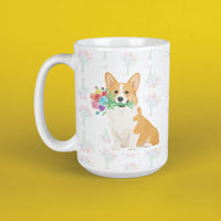 Corgi Flowers - Large Coffee Mug