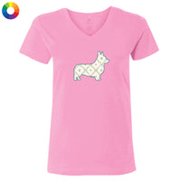Corgi Silhouette - Ladies T-Shirt V-Neck