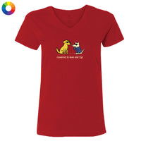 Covered in Love and Fur - Ladies T-Shirt V-Neck