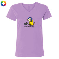 Cute as a Button  - Ladies T-Shirt V-Neck