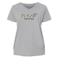 Demolition Derby  - Ladies Curvy V-Neck Tee