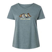 Different is Good - Ladies Curvy V-Neck Tee