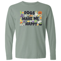 Dogs Make Me Happy Halloween  - Youth Long Sleeve T-Shirt