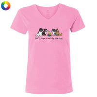 Don't Judge a Bark by Its Size - Ladies T-Shirt V-Neck