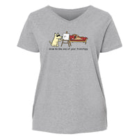 Draw Me  - Ladies Curvy V-Neck Tee