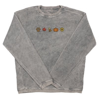 Fall Icons - Embroidered Corded Crewneck