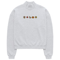 Fall Icons - Embroidered Mock Neck Sweatshirt