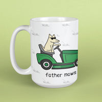 Father Mows Best - Large Coffee Mug