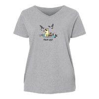 Flock Off - Ladies Curvy V-Neck Tee