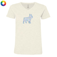 Frenchie Silhouette - Ladies T-Shirt V-Neck