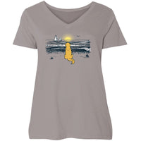 Golden Hour - Ladies Curvy V-Neck Tee