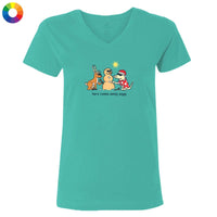 Here Comes Sandy Paws - Ladies T-Shirt V-Neck