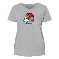 Homebody - Ladies Curvy V-Neck Tee
