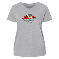 I Like Big Mutts  - Ladies Curvy V-Neck Tee