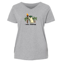 I Will Survive - Ladies Curvy V-Neck Tee