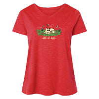 Let it Bee - Ladies Curvy V-Neck Tee