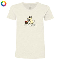 Look on the Bright Cider - Ladies T-Shirt V-Neck