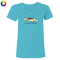 On My Wurst Behavior - Ladies T-Shirt V-Neck