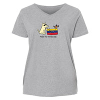 Paws for Venezuela  - Ladies Curvy V-Neck Tee