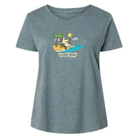 Paws in the Water - Ladies Curvy V-Neck Tee