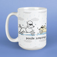 Poodle Jumping - Large Coffee Mug