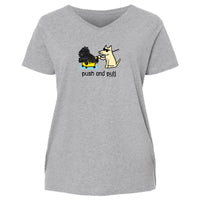 Push and Puli - Ladies Curvy V-Neck Tee