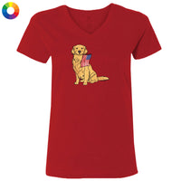 Red White and Golden - Ladies T-Shirt V-Neck