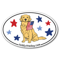Red White and Golden - Car Magnet