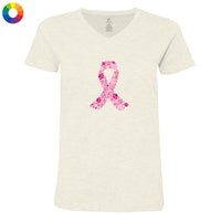 Ribbon Paws - Ladies T-Shirt V-Neck