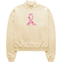 Ribbon Paws Mock Neck Crewneck Sweatshirt