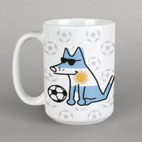 Soccer Pup Flag - Large Coffee Mug