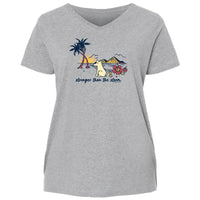 Stronger Than The Storm - Ladies Curvy V-Neck Tee