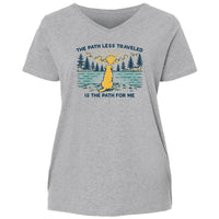 The Path Less Traveled - Ladies Curvy V-Neck Tee