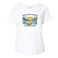 The Path Less Traveled - Ladies Curvy V-Neck Tee