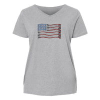 United Leashes of America - Ladies Curvy V-Neck Tee