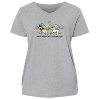 Walk for Peace - Ladies Curvy V-Neck Tee